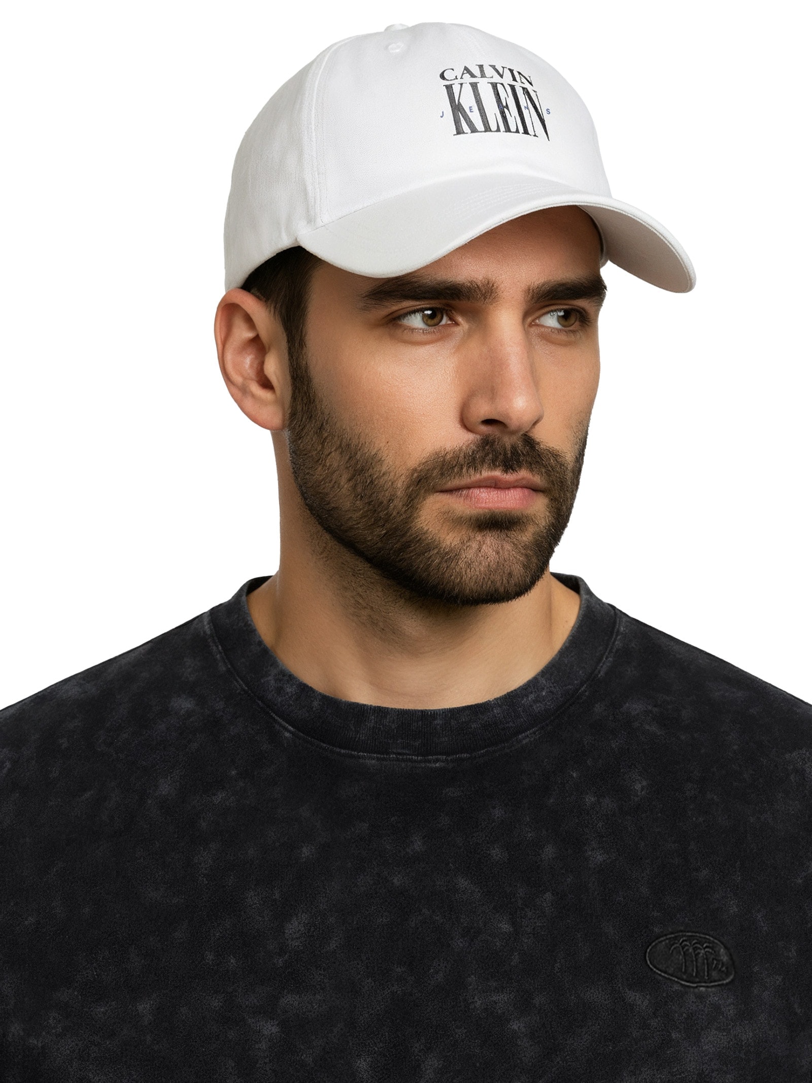 Boné Masculino CKJ 5 Gomos Logo Serif Font Branco Calvin Klein Jeans