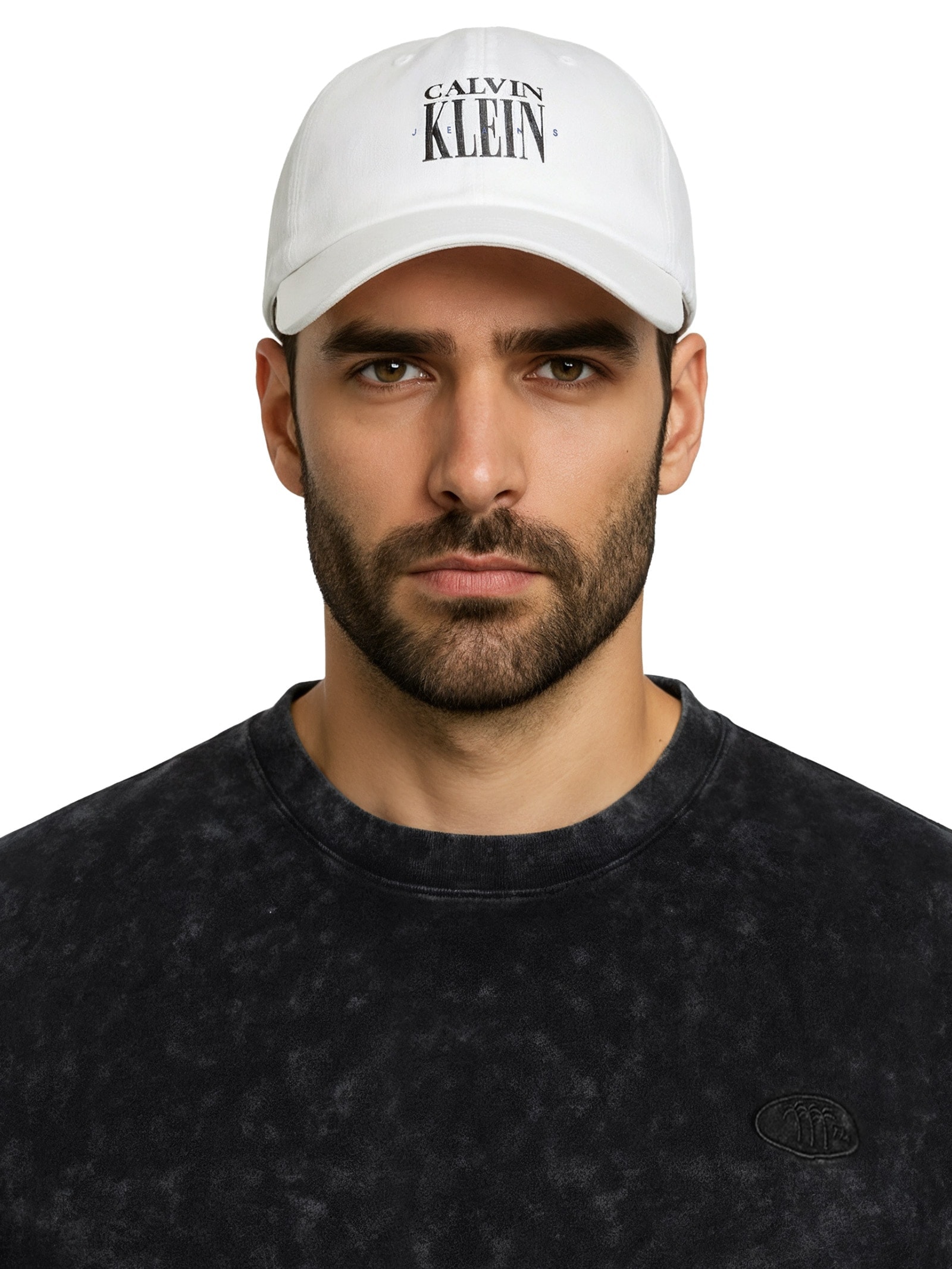 Boné Masculino CKJ 5 Gomos Logo Serif Font Branco Calvin Klein Jeans