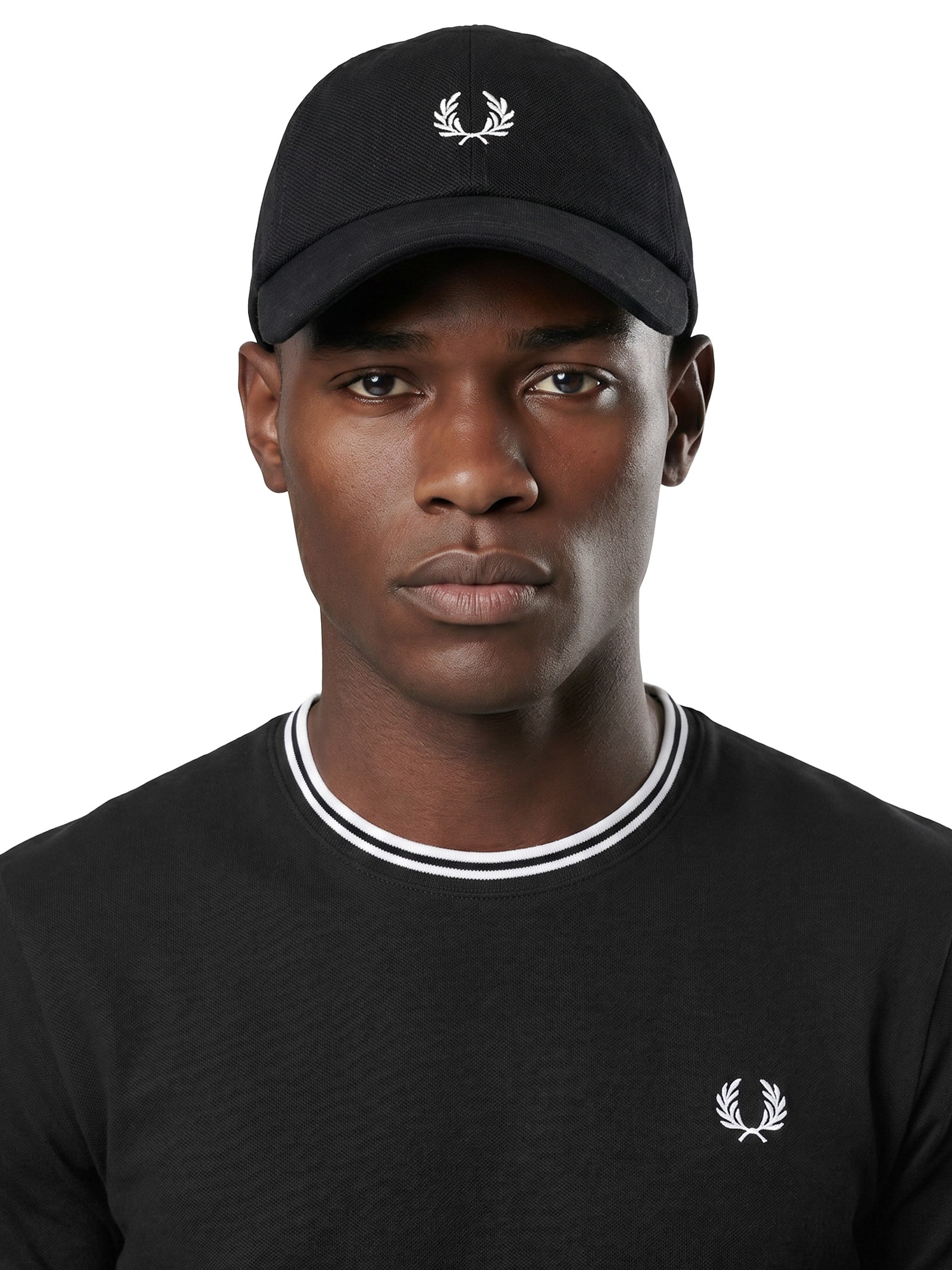 Boné Masculino Classic Pique Com Logo Preto Fred Perry