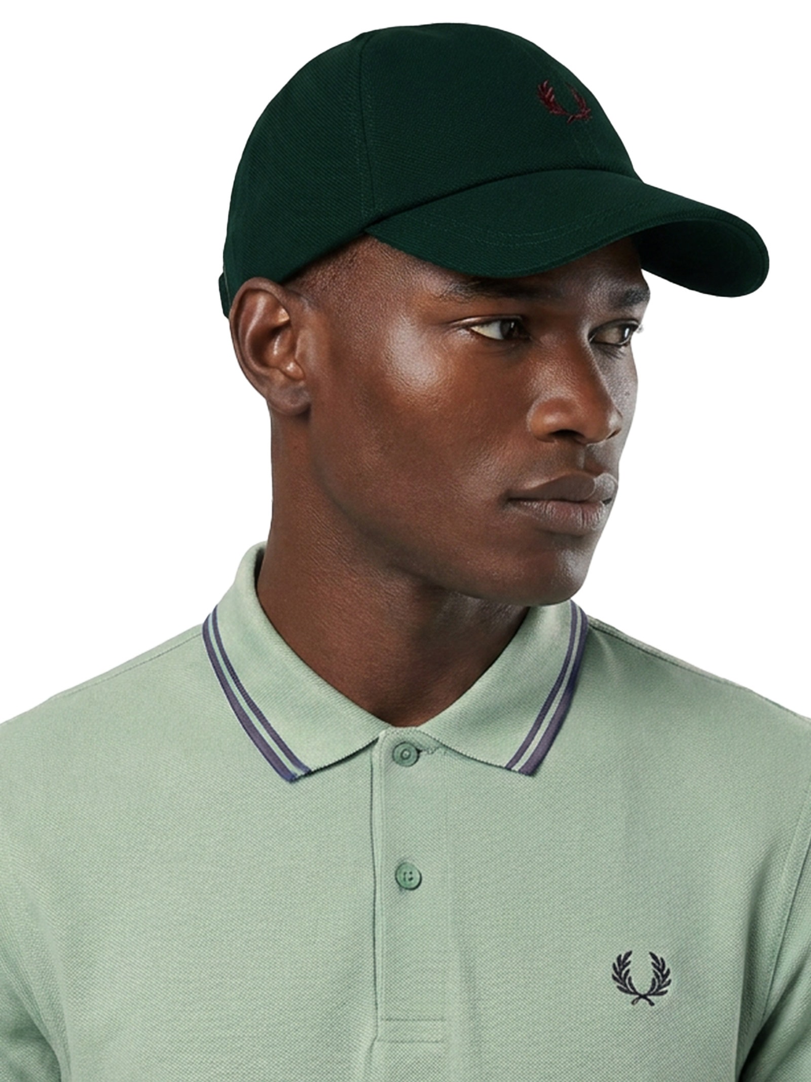 Boné Masculino Classic Pique Com Logo Verde Fred Perry