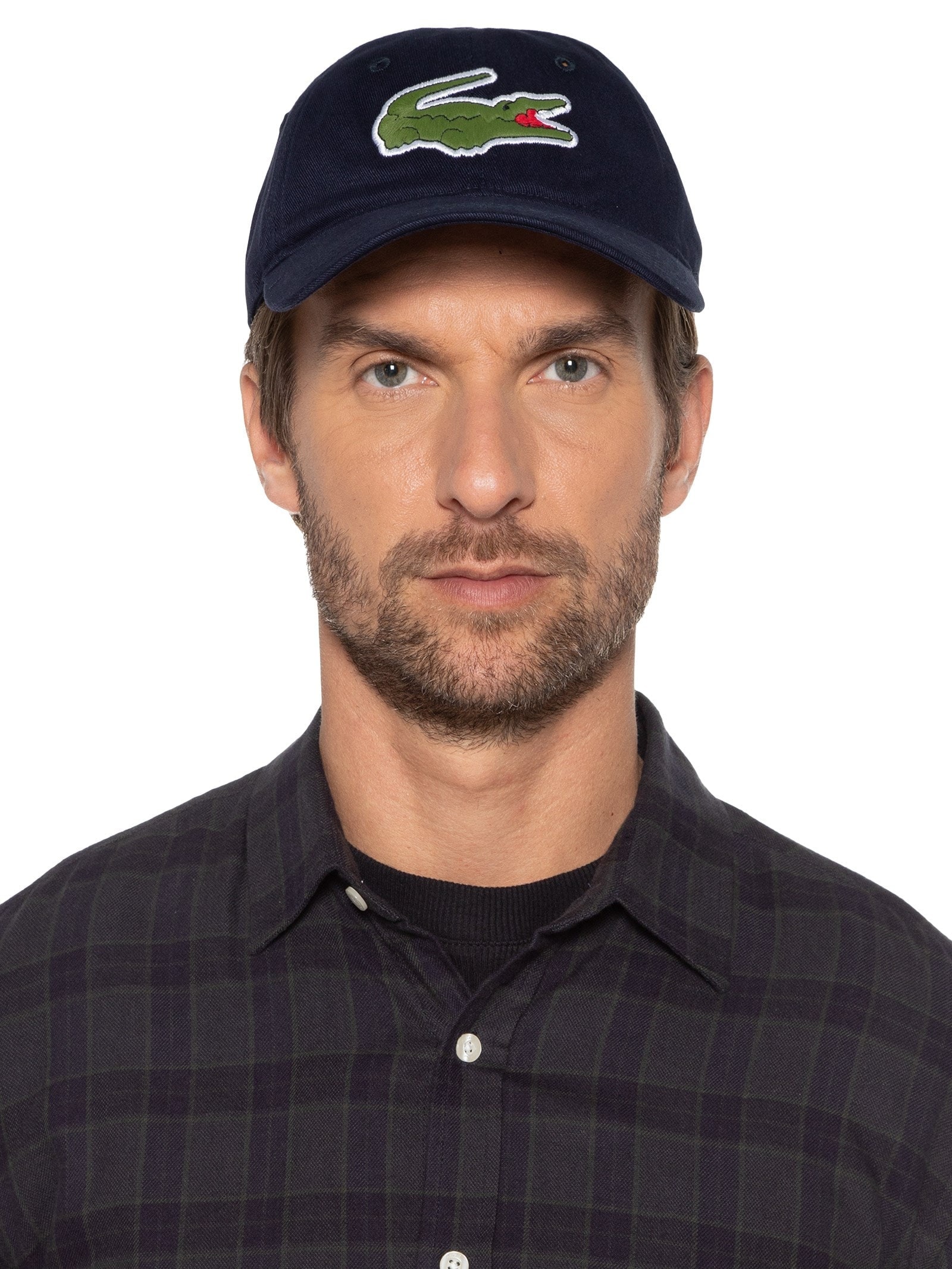 Boné Masculino Crocodilo Em Sarja De Algodão Azul  Lacoste