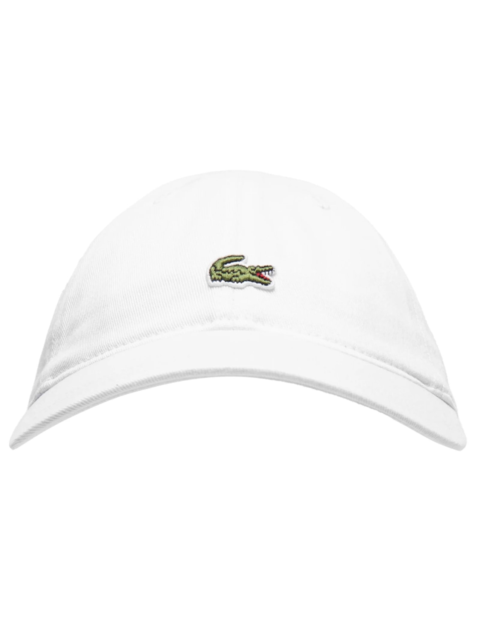 Boné Masculino Crocodilo Em Sarja De Algodão Branco Lacoste