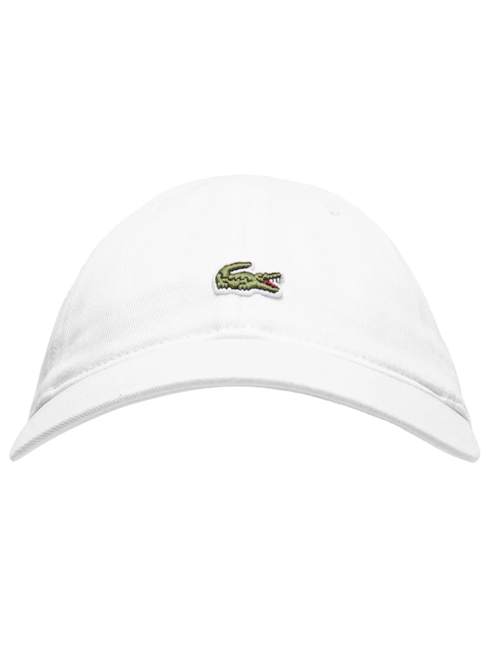 Boné Masculino Crocodilo Em Sarja De Algodão Branco Lacoste