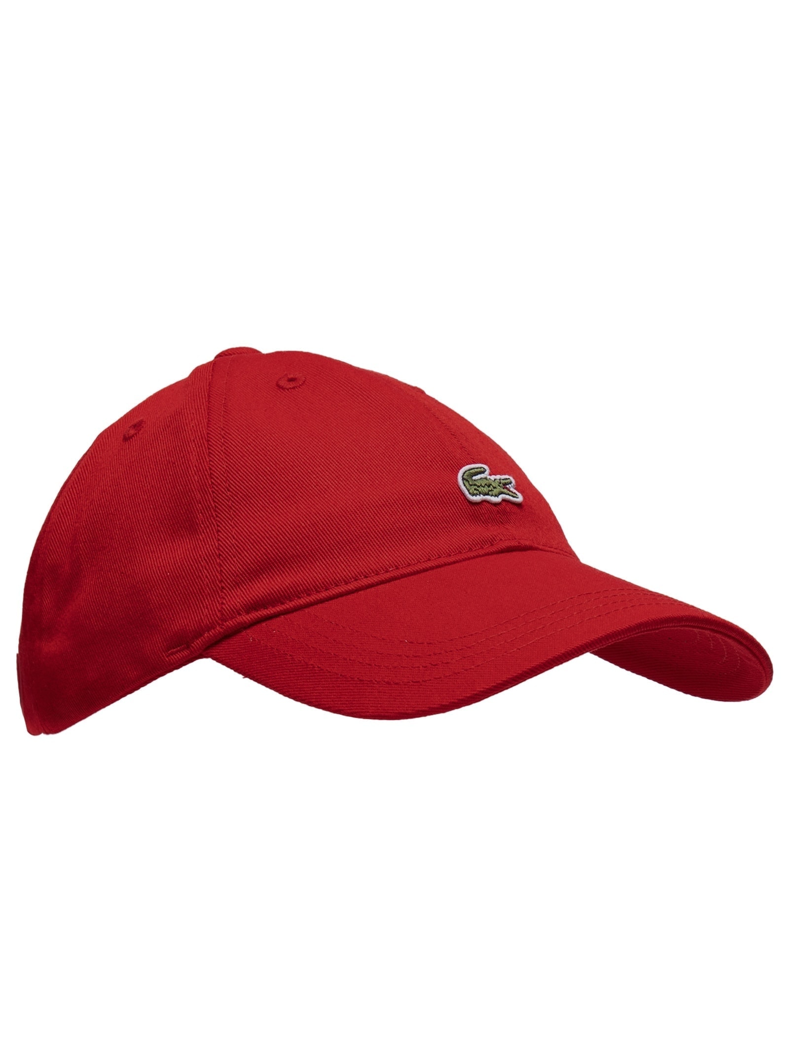 Boné Masculino Crocodilo Em Sarja De Algodão Vermelho Lacoste