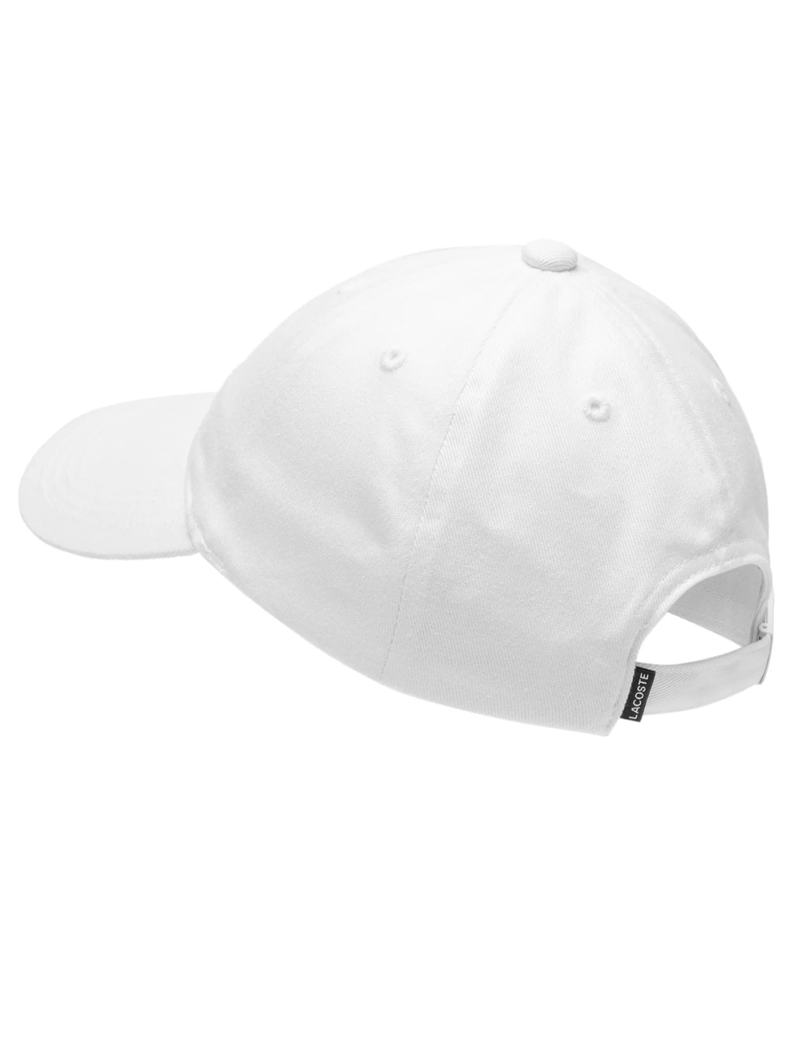 Boné Masculino Crocodilo Lateral Em Sarja De Algodão Branco Lacoste