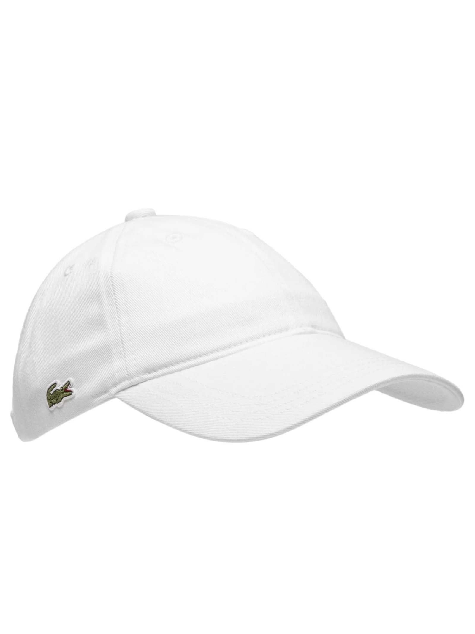 Boné Masculino Crocodilo Lateral Em Sarja De Algodão Branco Lacoste