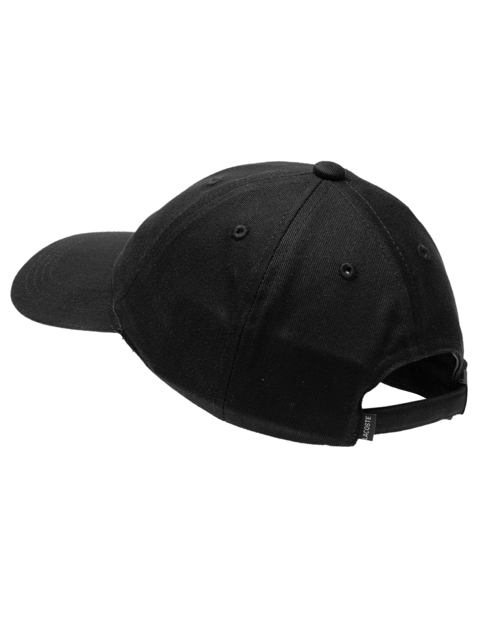 Boné Masculino Crocodilo Lateral Em Sarja De Algodão Preto Lacoste