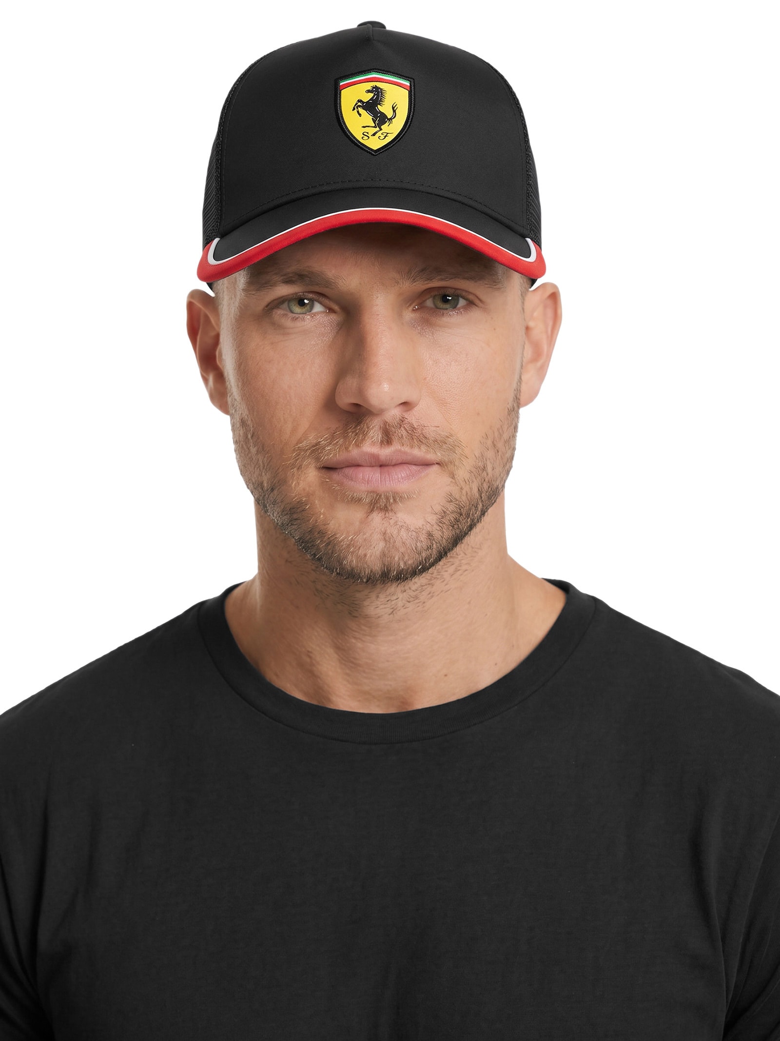 Boné Masculino Ferrari Trucker Preto Puma + Ferrari