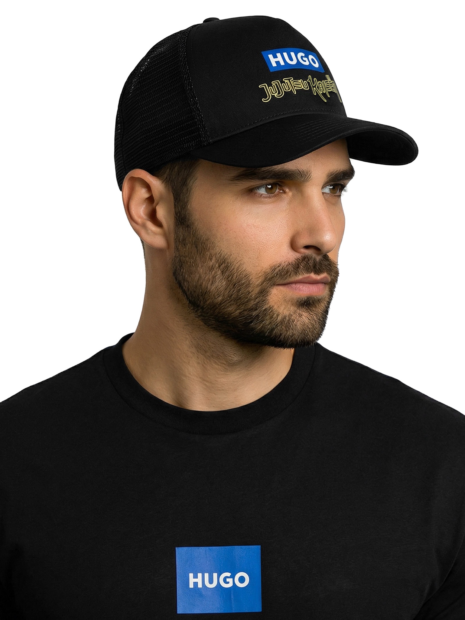 Boné Masculino Jujutsu Kaisen Blue Logo Preto Hugo