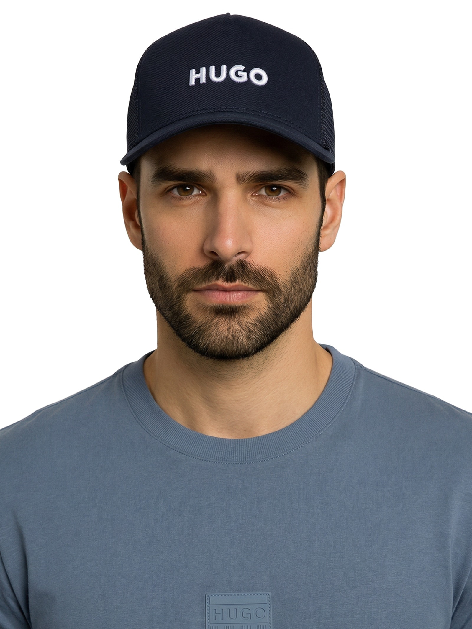 Boné Masculino Mesh Panels Marsel -Trucker Azul Hugo