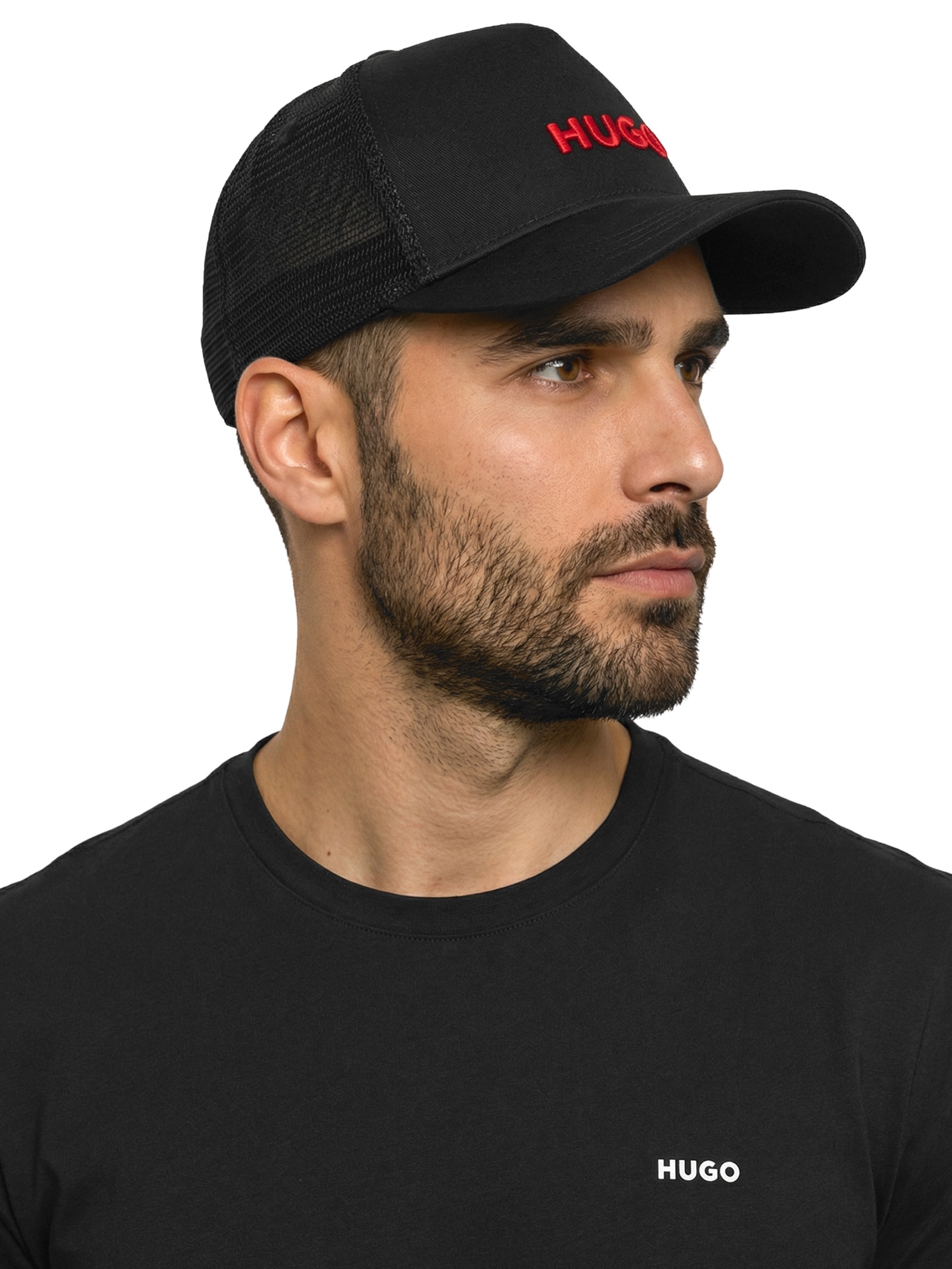 Boné Masculino Mesh Panels Marsel-Trucker – Preto Hugo