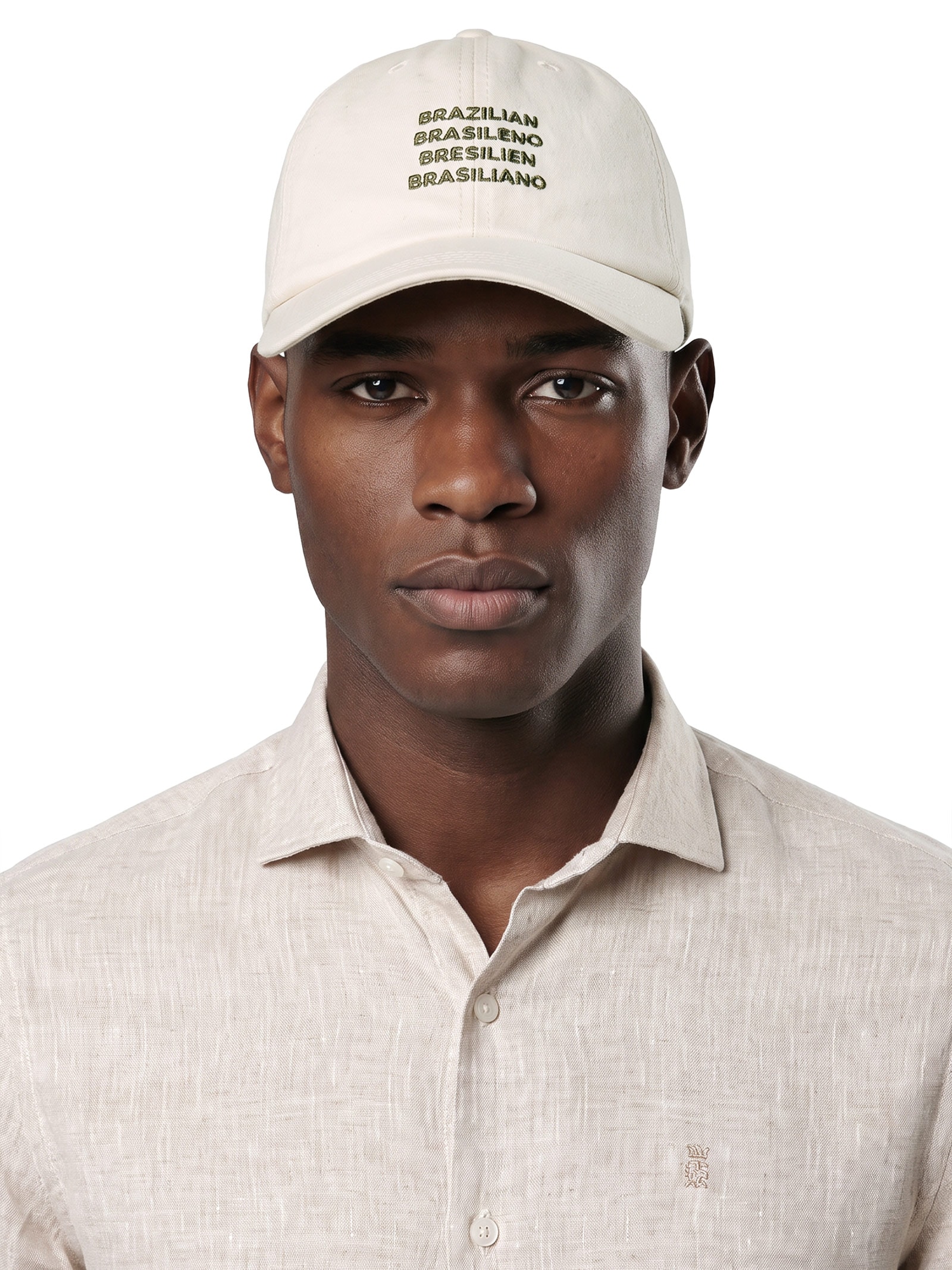 Boné Masculino Sarja Bordado Brasiliano Branco Sergio K