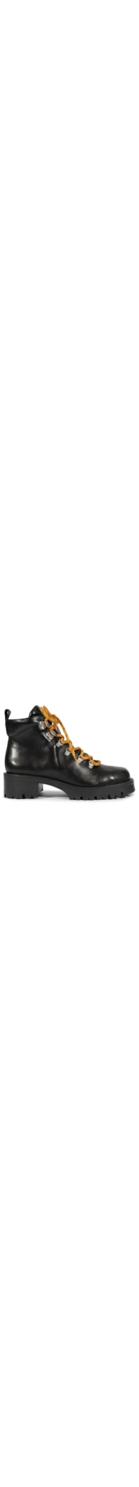 Bota Coturno Cano Baixo Couro - Preto