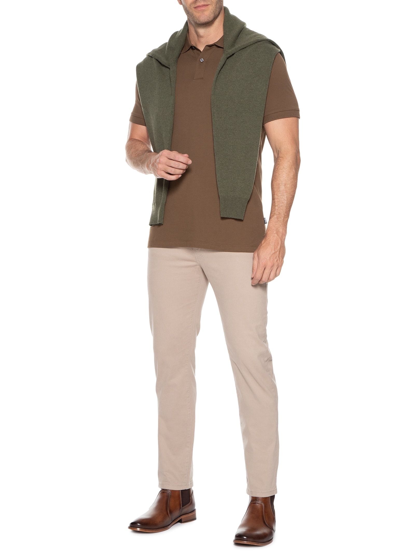 Bota Em Couro Masculina Chelsea Marrom '2 Essential