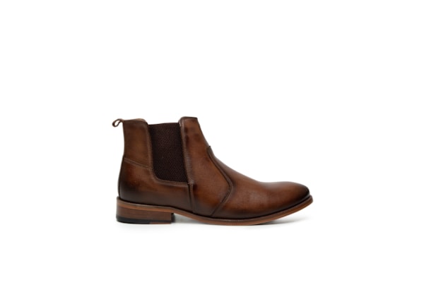 Bota Em Couro Masculina Chelsea - Marrom