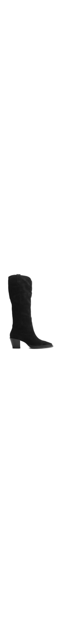 Bota Feminina Acamurçada Cano Longo Western - Preto