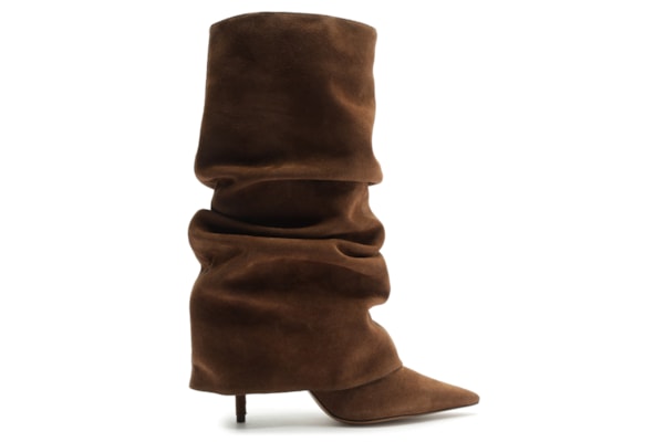Bota Feminina Acamurçada Polaina - Marrom
