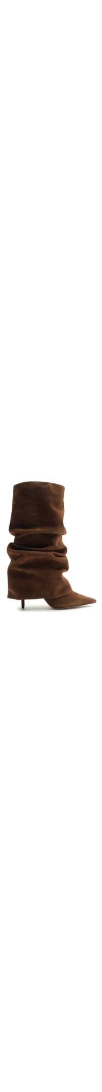Bota Feminina Acamurçada Polaina - Marrom