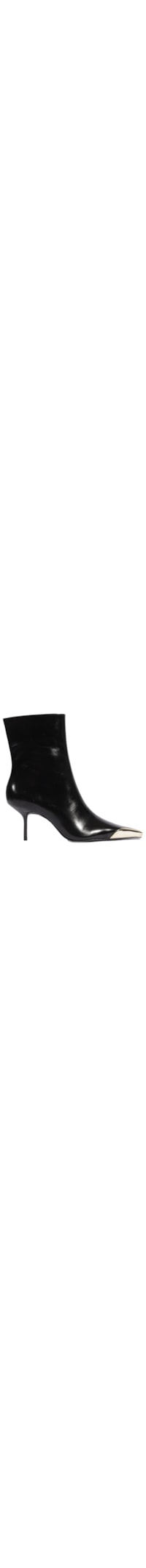 Bota Feminina Biqueira De Metal Couro - Preto