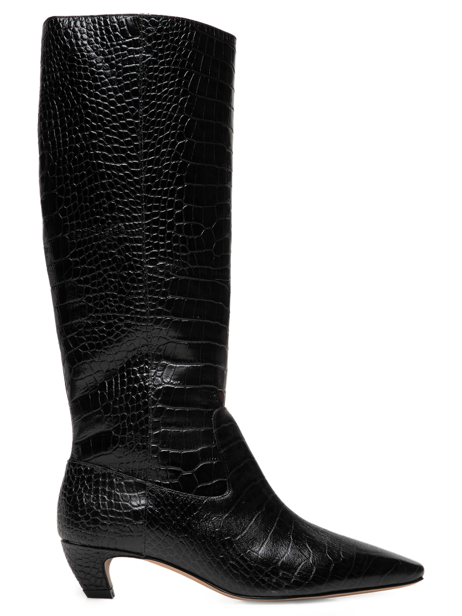 Bota Feminina Cano Alto Croco Dacar Preto Luiza Barcelos