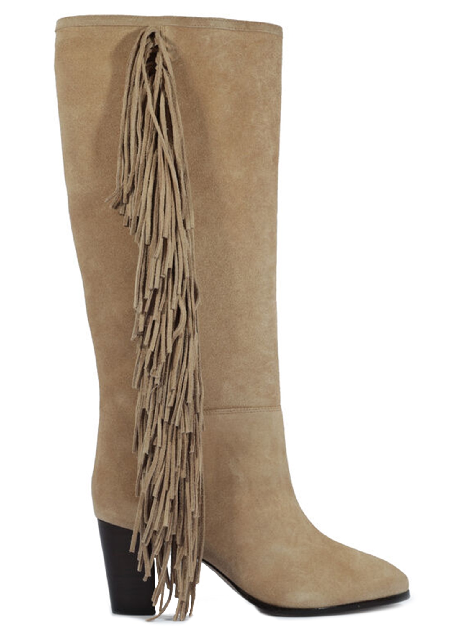 Bota Feminina Cano Alto Heavy Suede Marrom Schutz