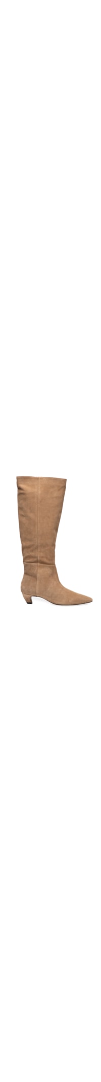 Bota Feminina Cano Alto Slouch Camurça - Bege