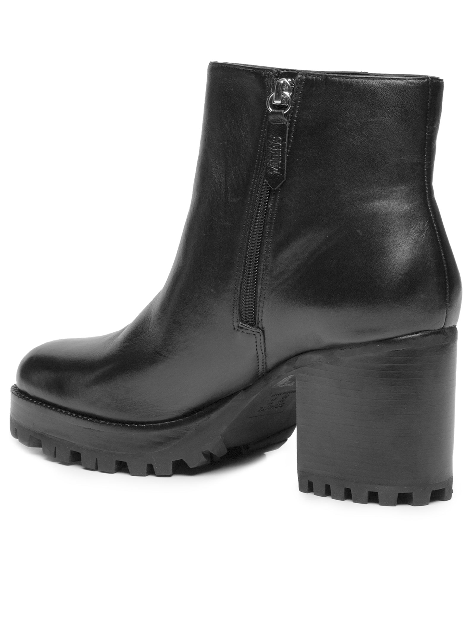 Bota Feminina Cano Baixo Couro Preto Schutz