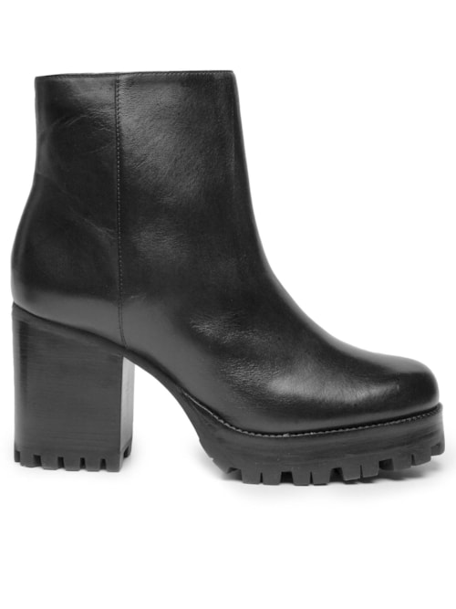 Bota Feminina Cano Baixo Couro – Preto