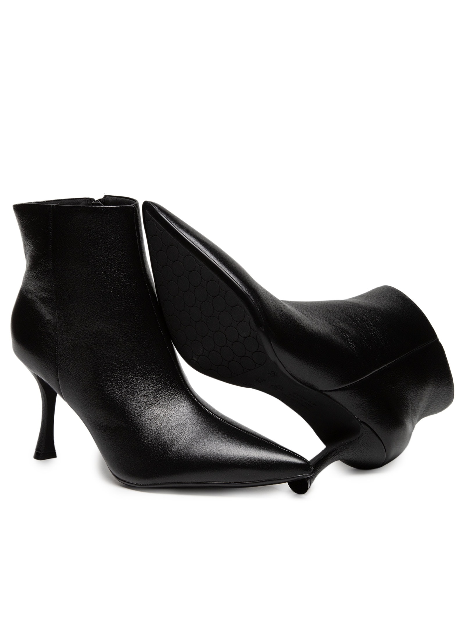 Bota Feminina Cano Baixo Em Couro Preto Market 33