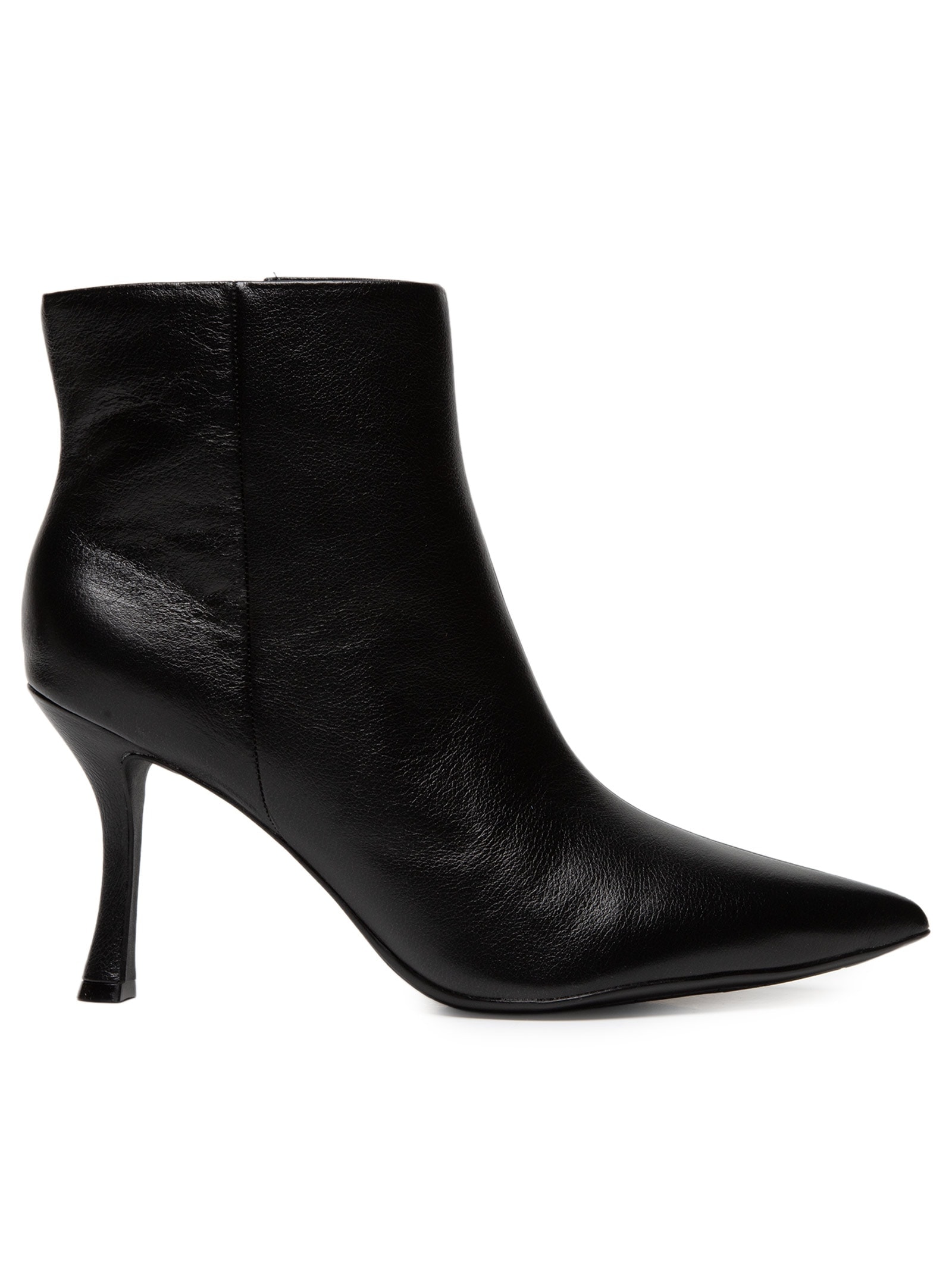 Bota Feminina Cano Baixo Em Couro Preto Market 33