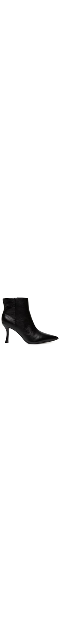 Bota Feminina Cano Baixo Em Couro - Preto