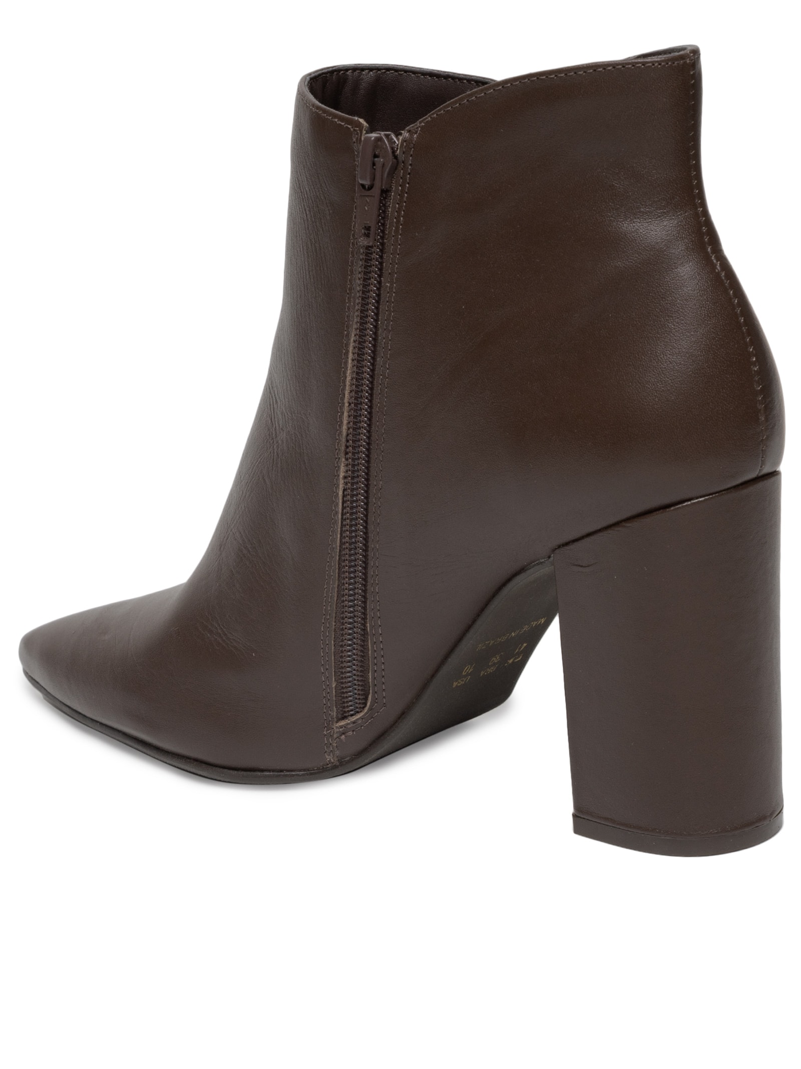 Bota Feminina Cano Curto Couro Marrom Market 33