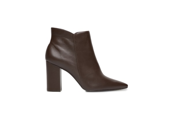 Bota Feminina Cano Curto Couro - Marrom