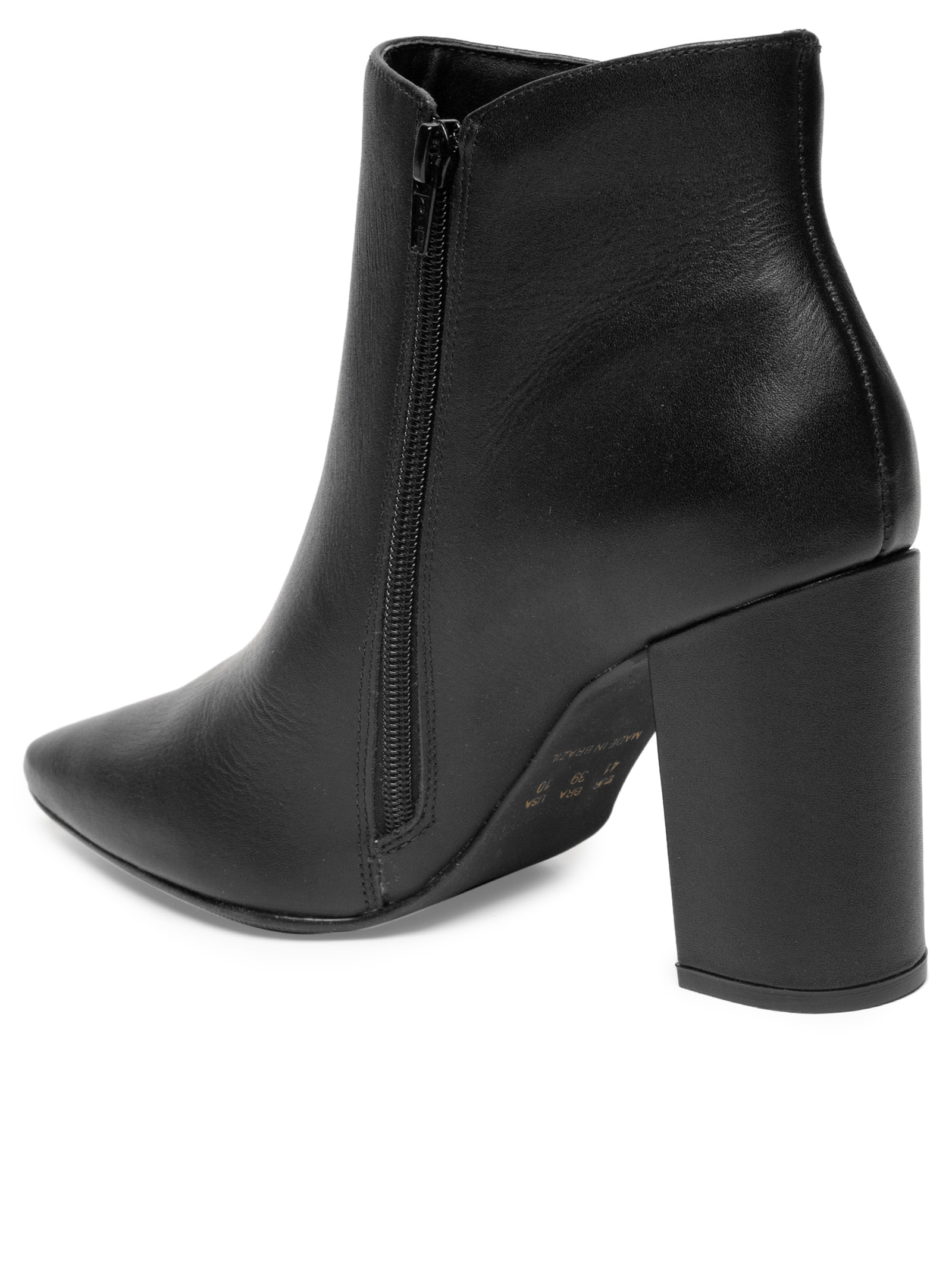 Bota Feminina Cano Curto Couro Preto Market 33