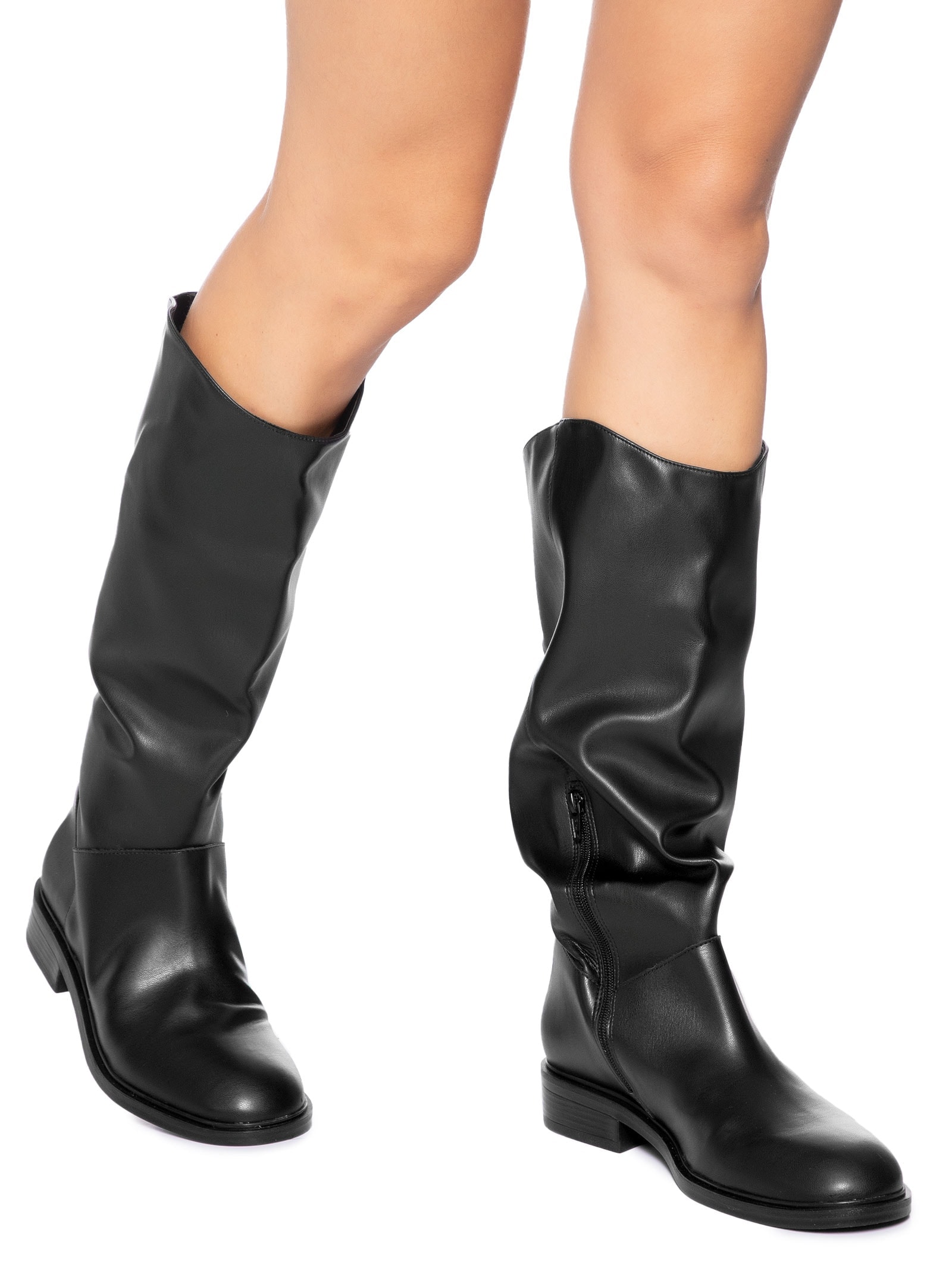 Bota Feminina Cano Longo Salto Baixo Preto Arezzo