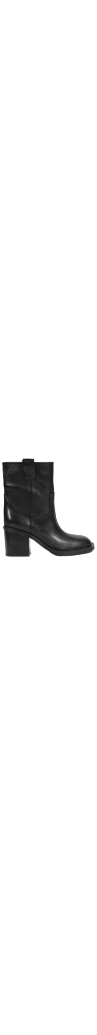 Bota Feminina Cano Médio Couro - Preto