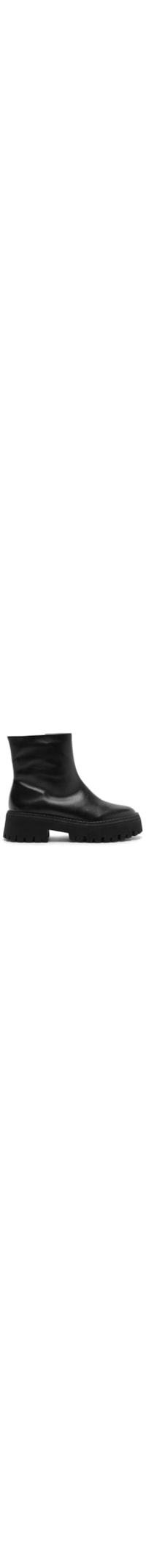 Bota Feminina Cano Médio Tratorada Zíper - Preto