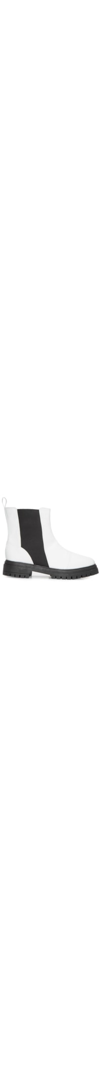 Bota Feminina Chelsea Cano Curto Couro - Branco