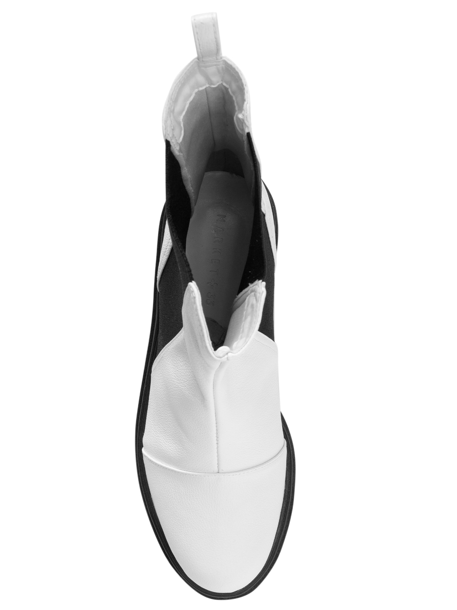  Bota Feminina Chelsea Cano Curto Couro Branco Market 33