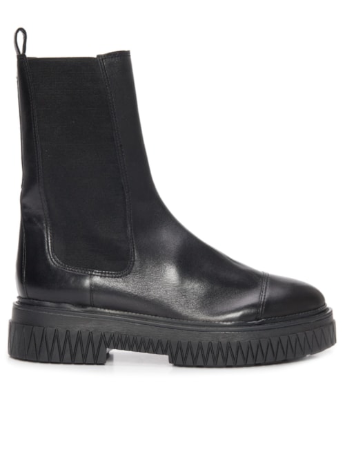 Bota Feminina Chelsea Cano Médio Bold Couro - Preto