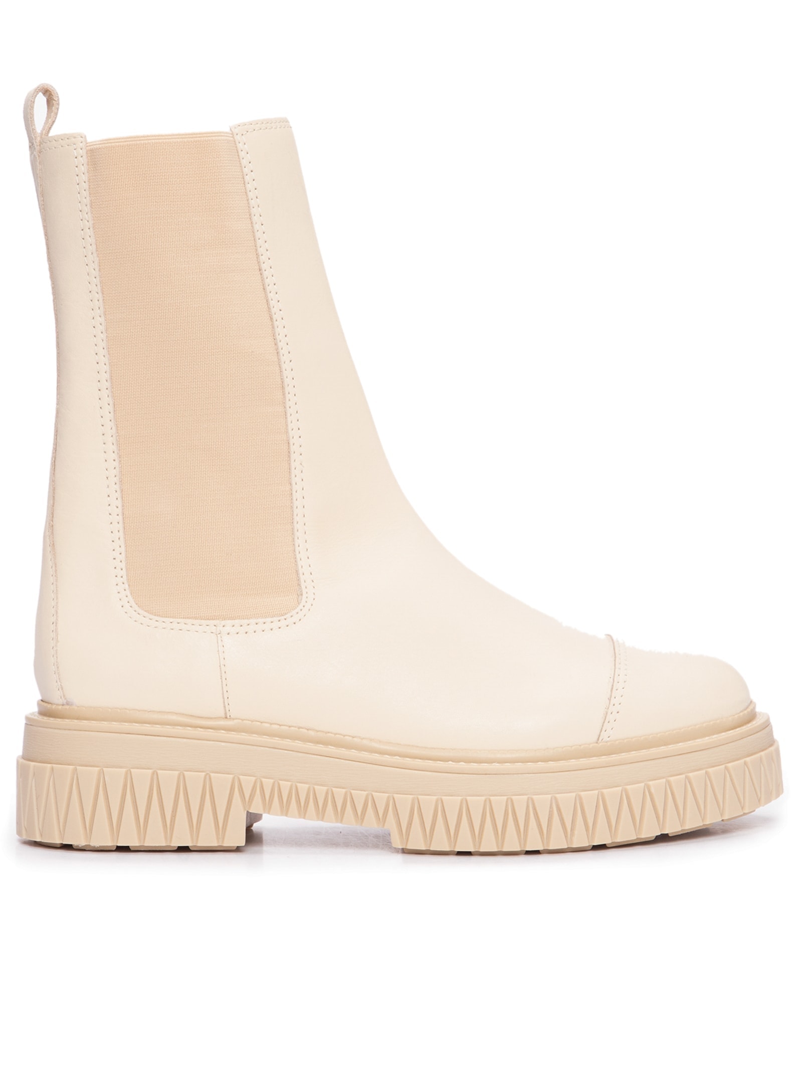 Bota Feminina Chelsea Cano Médio Couro Branco Schutz