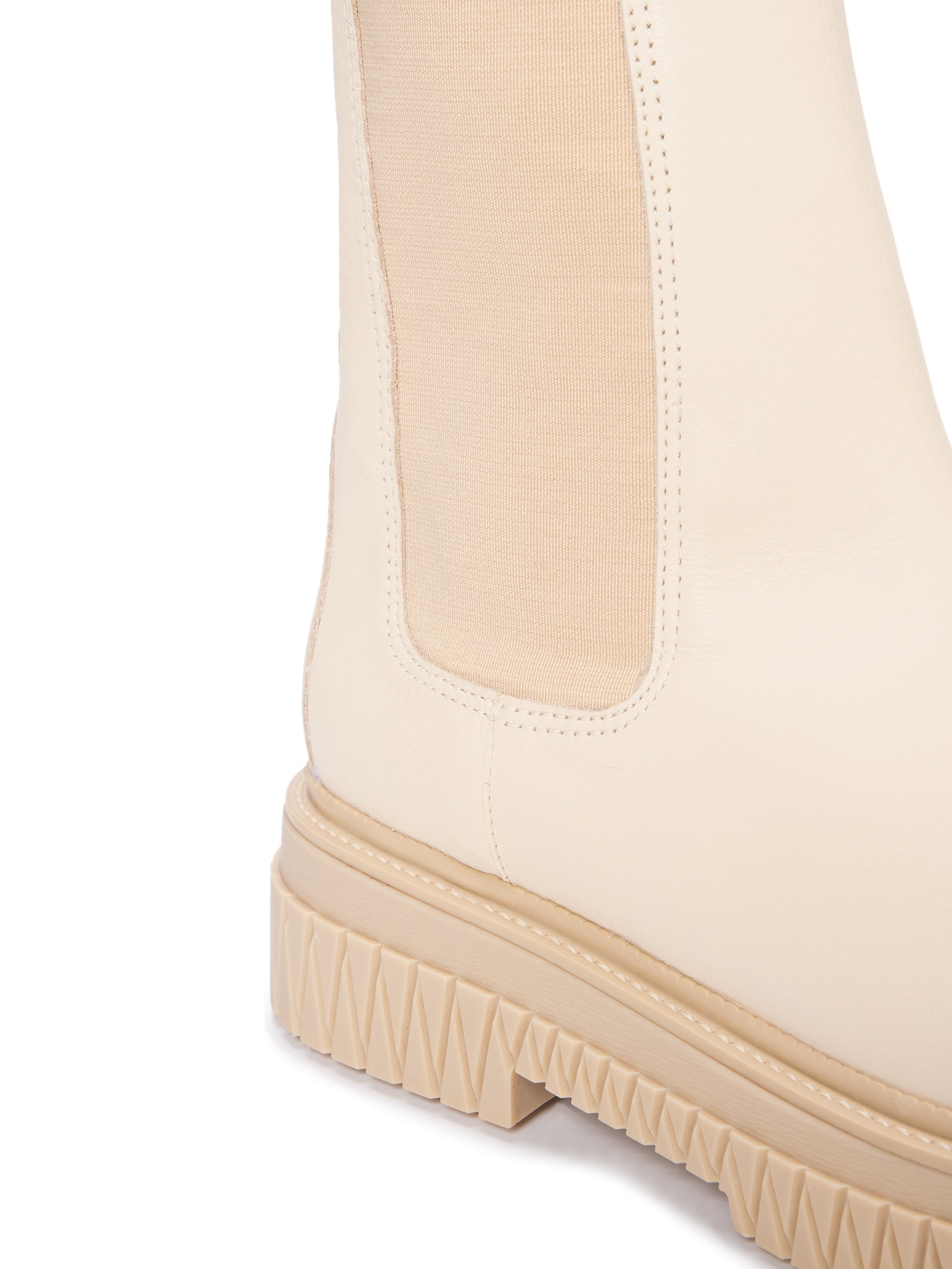 Bota Feminina Chelsea Cano Médio Couro Branco Schutz
