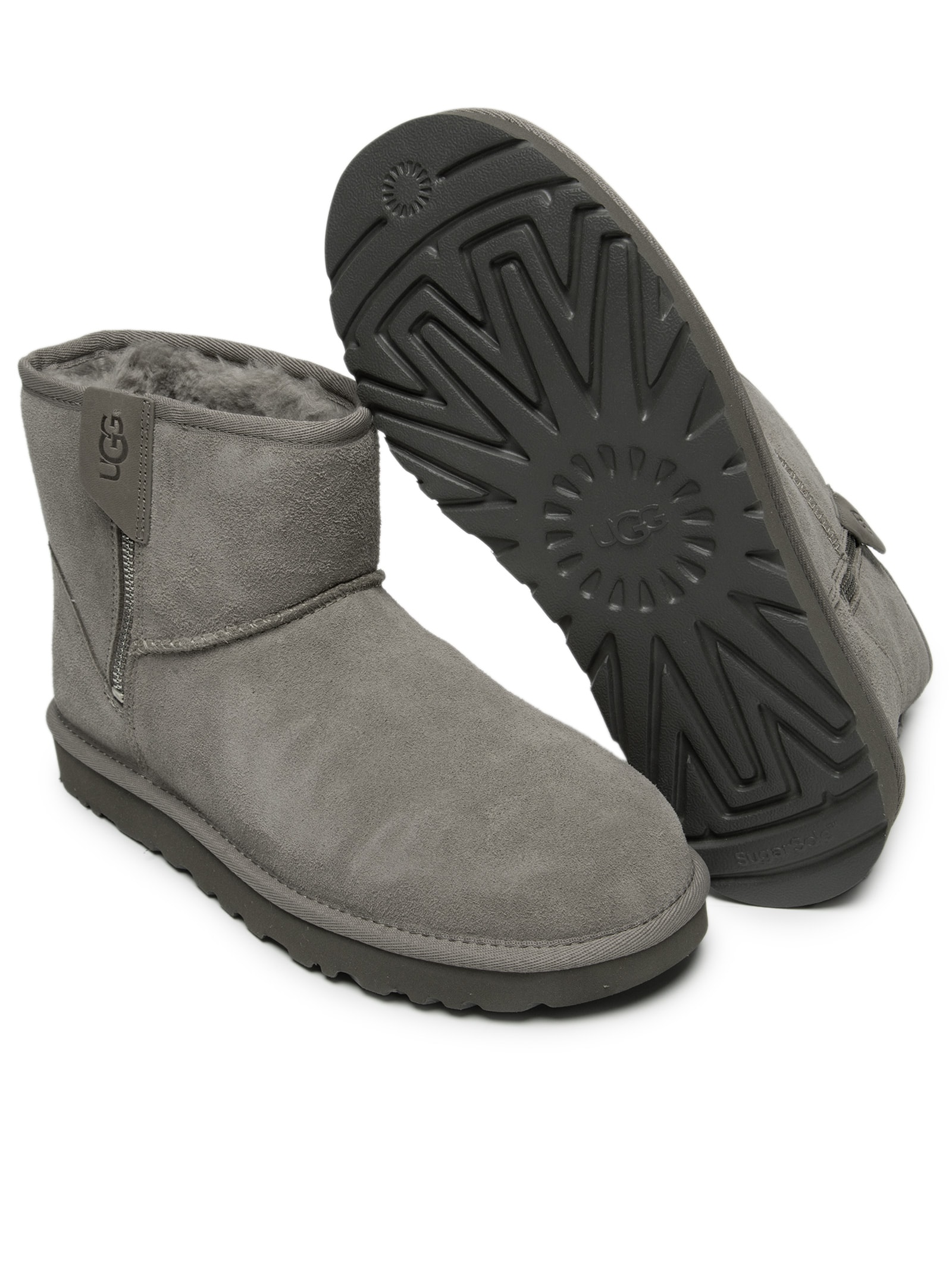 UGG - Bota Feminina Classic Mini Bailey Zip - Cinza