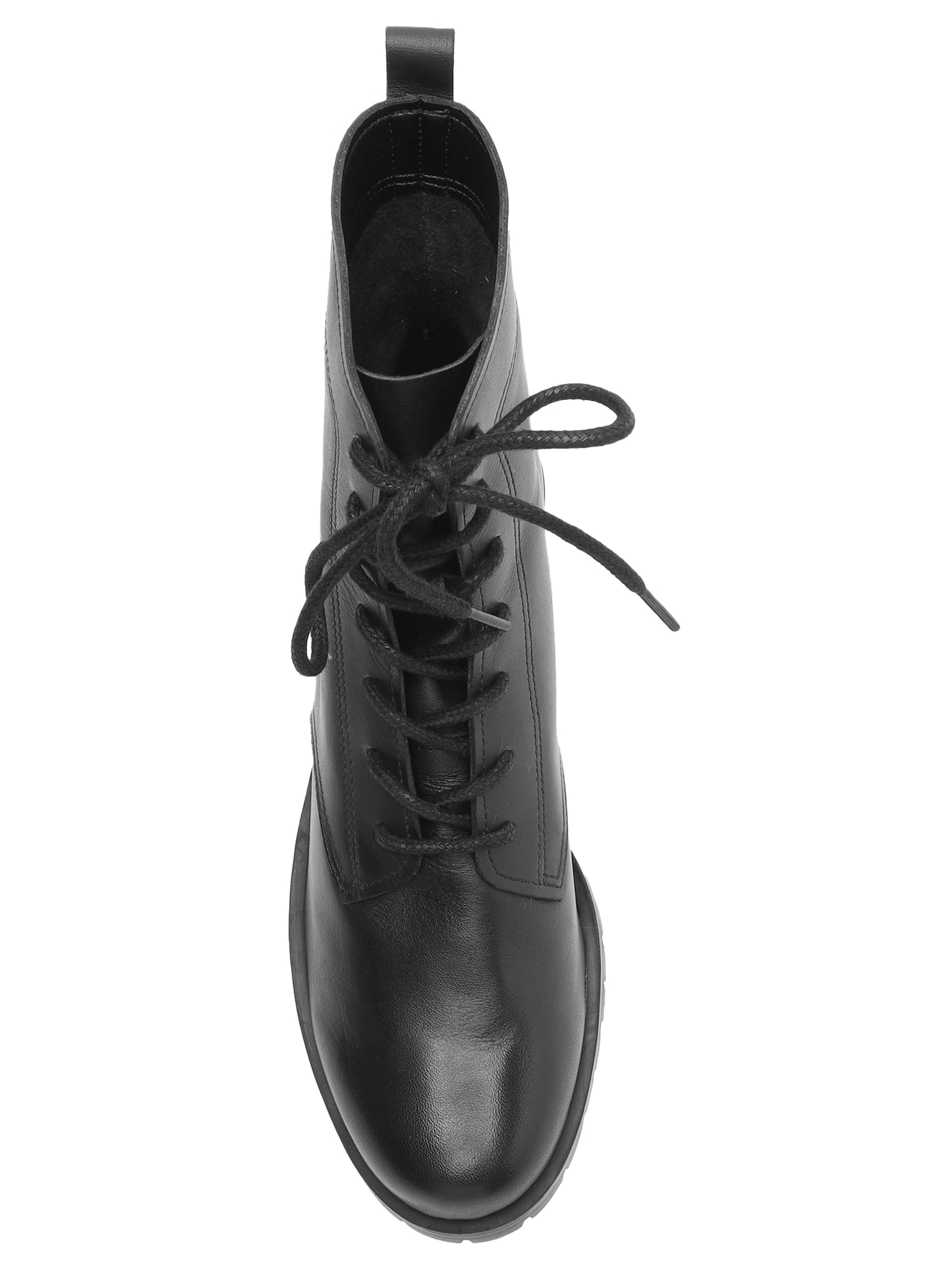 Bota Feminina Coturno Couro Tratorado Básico Preto Arezzo