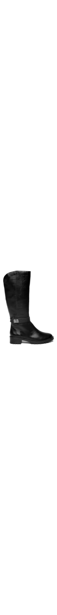 Bota Feminina Couro Alta Com Fivela - Preto