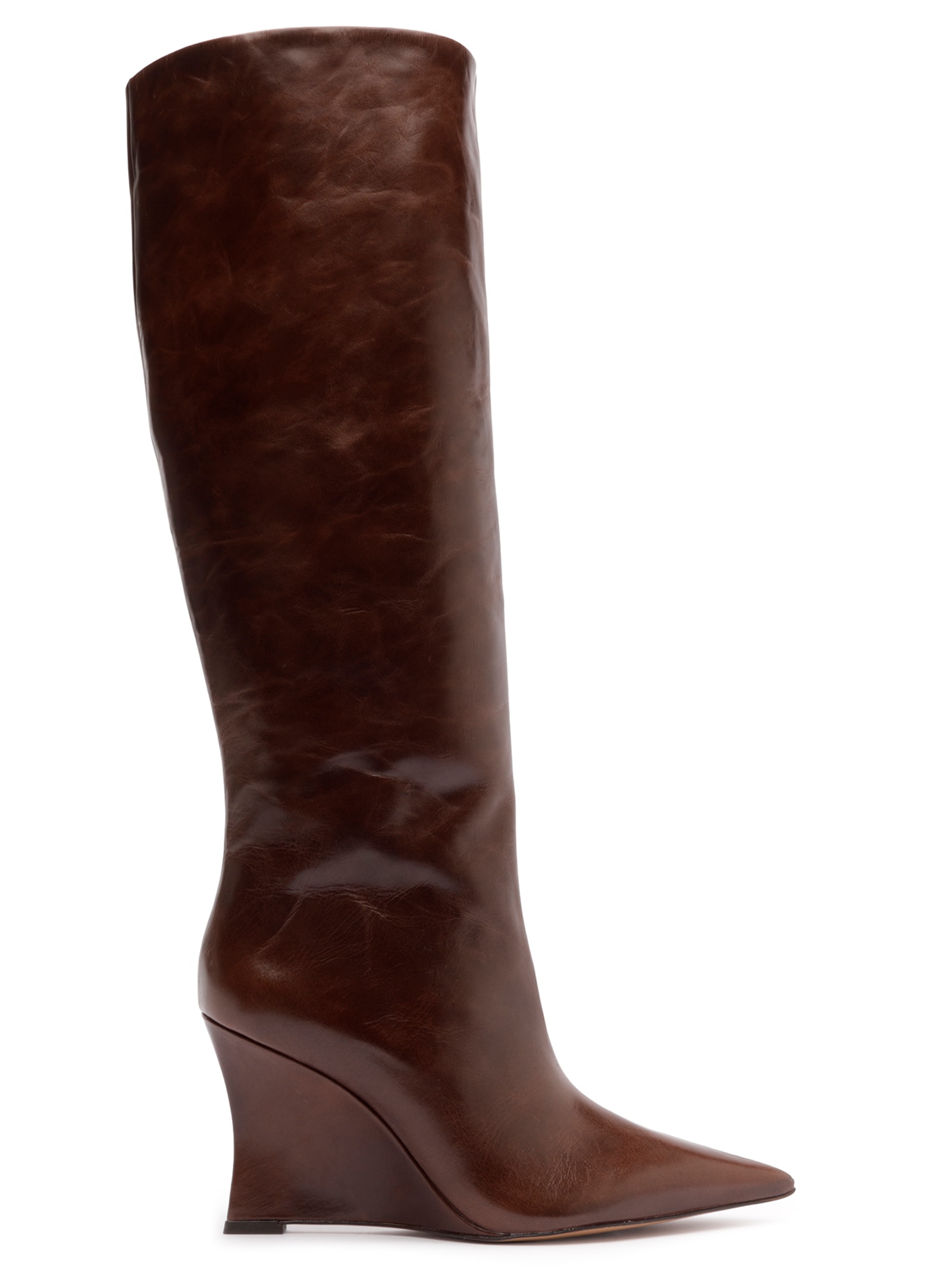 Bota Feminina Couro Cano Alto Marrom Arezzo