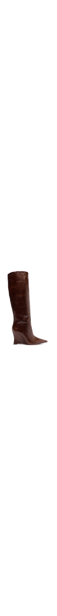 Bota Feminina Couro Cano Alto - Marrom