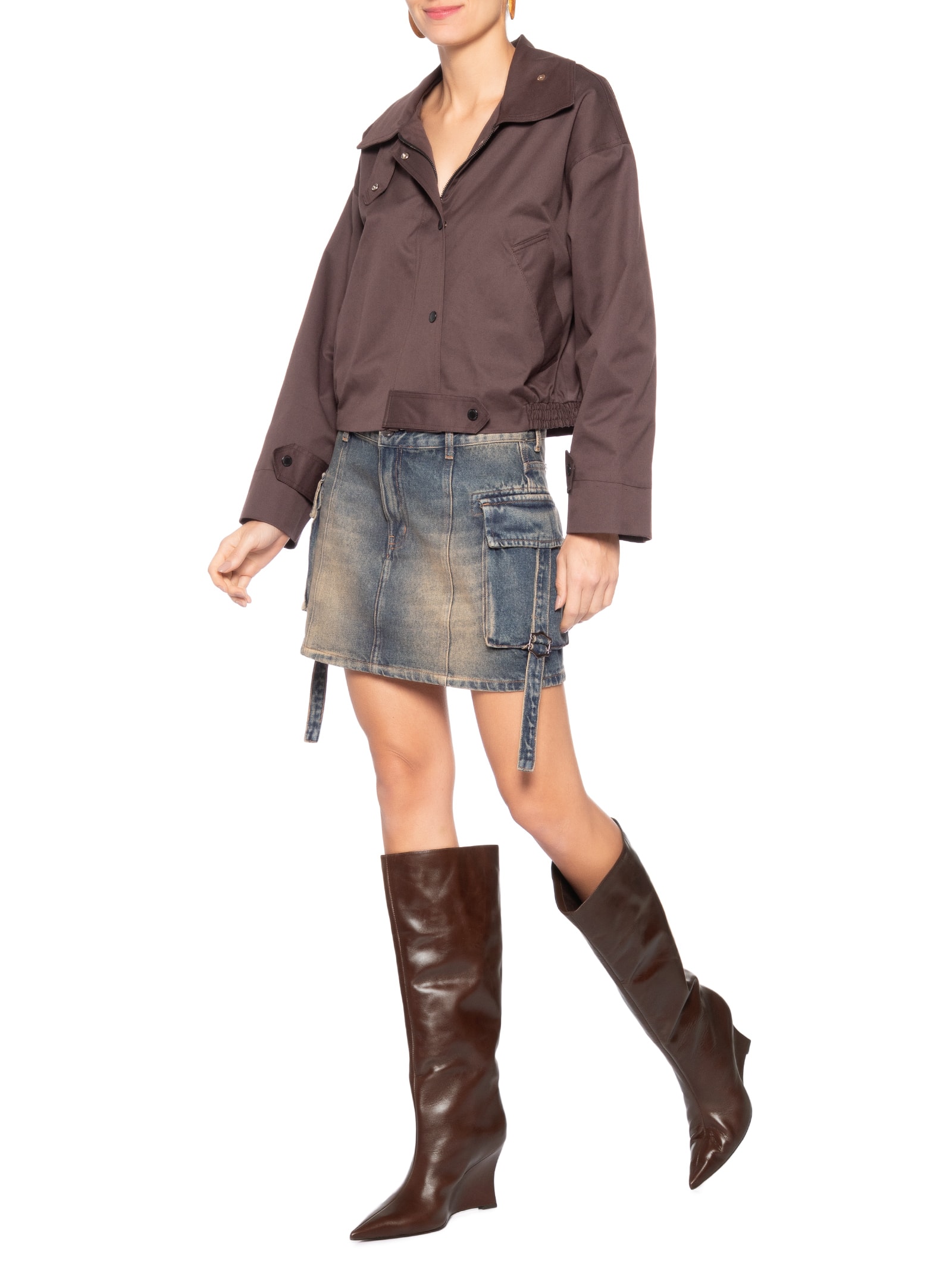 Bota Feminina Couro Cano Alto Marrom Arezzo