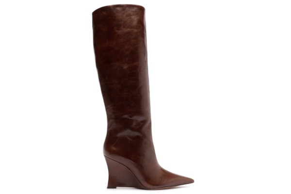 Bota Feminina Couro Cano Alto - Marrom