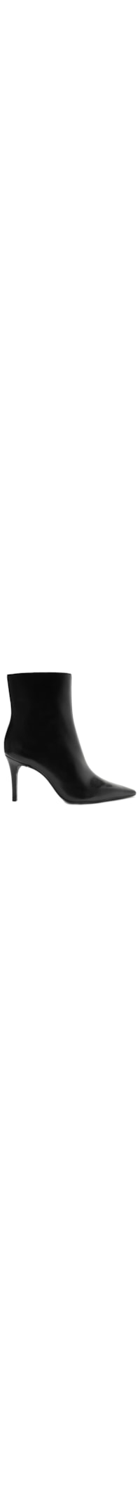 Bota Feminina Couro Cano Curto Bico Fino - Preto